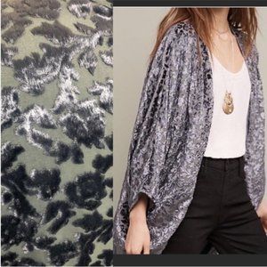 Anthropologie Velvet Burnout Kimono Cocoon Cardigan Feathers by Tolani Maya OSFM